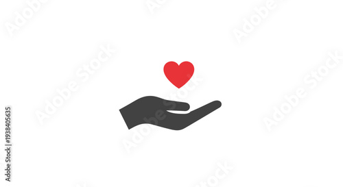 Hand with a red heart.