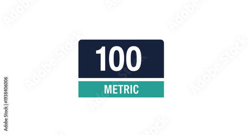 Metric measurement label with number.