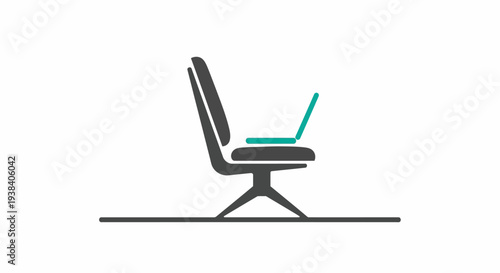 Modern Office Chair with Laptop.