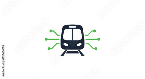 Modern Tram Front View Illustration.