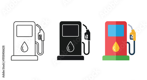 Fuel pump icons set vector energy gas station - SVG and PNG icons - Vector Icons and Stickers - PNG, SVG, EPS - Glyph and solid icon set - Icon vector - Icon Silhouette - Clipart