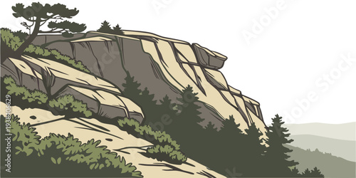 A serene landscape of rolling hills and a winding dirt path leading to a distant horizon Vector