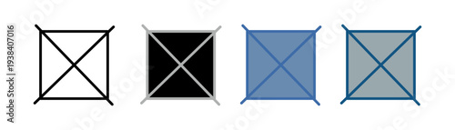 
do not dry icon set multiple style collection with box and cross design