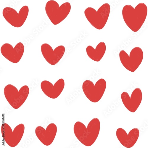 Red heart seamless pattern romantic love background