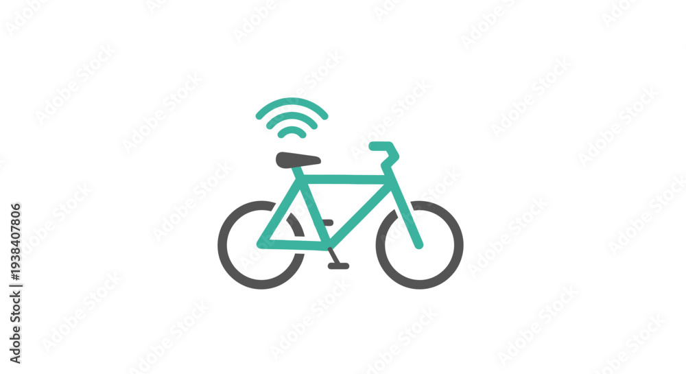 Fototapeta premium Smart bicycle with WiFi signal.