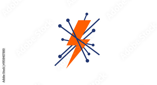 Orange and blue abstract graphic design.