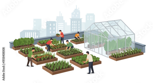 People Working in Urban Garden Plots.