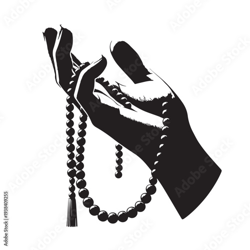 Black Ramadan lantern street scene  Silhouette Vector, High Quality Illustration on White Background