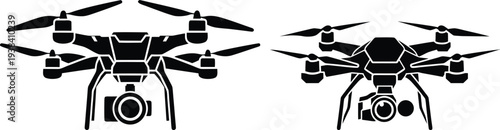 Quadcopter Drone Camera Vector Illustration