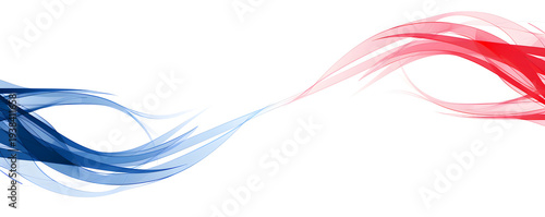 Blue and red flowing abstract wave design