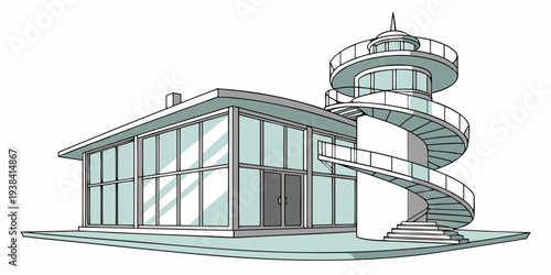 A charming house with a tree in the front yard and a car parked in the driveway Vector