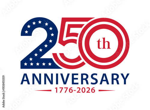 USA 250th Anniversary Freedom Celebration Logo background for Greeting card or poster project