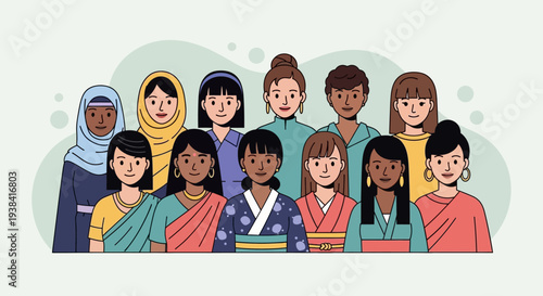 Diverse group of women celebrating equality and empowerment together.