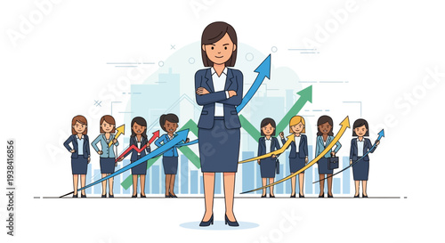 Diverse group of women celebrating equality and empowerment together.