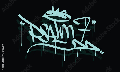 PSALM 7 graffiti tag style design