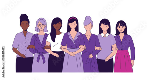 Diverse group of women celebrating equality and empowerment together.