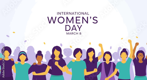 Diverse group of women celebrating equality and empowerment together.