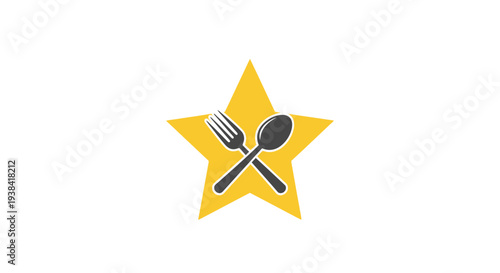 Star shaped restaurant award icon.