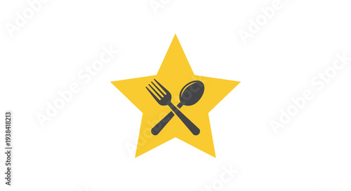 Star shaped restaurant award icon symbol.