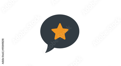 Star Rating Symbol in Speech Bubble.