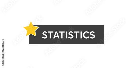 Statistics concept with star symbol.