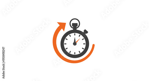 Stopwatch with circular arrow motion.