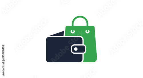 Wallet and shopping bag icons together.