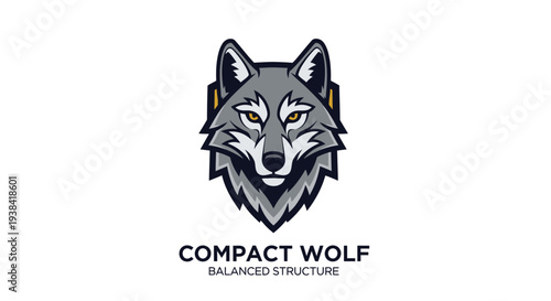 Wolf head logo design.