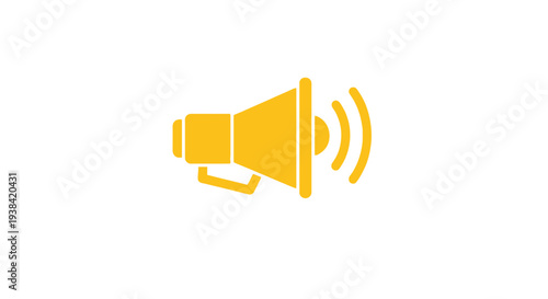 Yellow Megaphone Loudspeaker Icon Graphic.