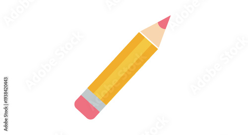 Yellow Pencil with Pink Eraser and Tip.