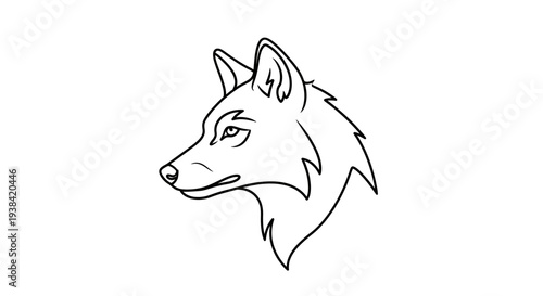 Wolf Head Side Profile Portrait.