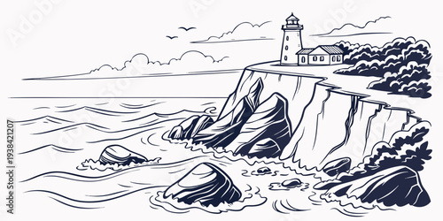 A dramatic scene of a lone sailboat navigating stormy seas with towering waves Vector