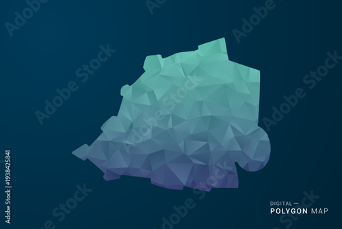 Holy See Map - Polygon Style Vector Illustration with Teal Blue Gradient, Low Poly Geometric Design, Digital and Technology Inspired, Clean Silhouette on Dark Background.