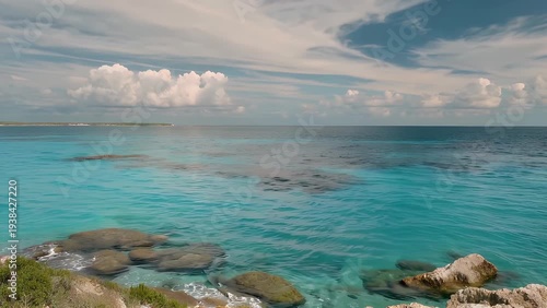 Calm and pristine oceanic environment showing a clear view of the undisturbed watery expanse under the sky