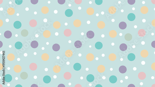 Pastel polka dot pattern with varying sizes and soft color palette