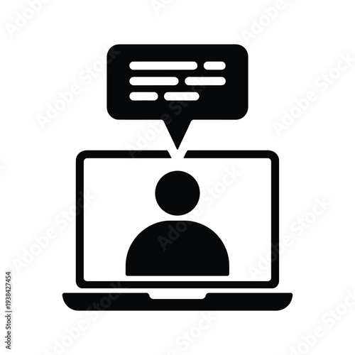 Online education on laptop, remote lesson, video conference communication, virtual meeting, distance learning webinar