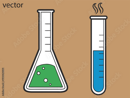Laboratory Beaker and Measuring Cylinder and Conical Flask Vector silhouette illustration. Laboratory icon. Laboratory line act vector and  Black and White and Illustration  Formats Included EPS