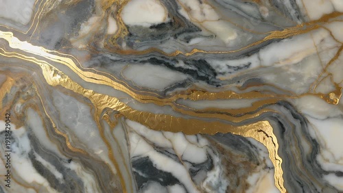 A luxurious and elegant background surface composed of natural stone with shimmering golden colored streaks and patterns