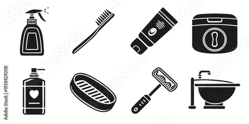 Assorted grooming products and tools for personal care and hygiene Vector