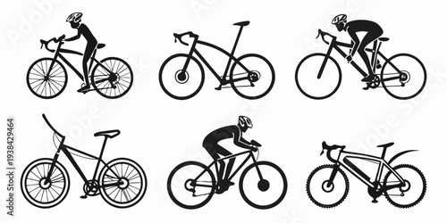 A diverse collection of bicycles showcasing various designs and styles Vector