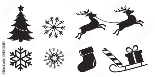 A delightful illustration of winter holiday symbols and festive decorations Vector