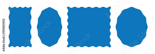 Set of colorful zigzag edges. Zigzag edges set. Rectangle, square, circle and oval shape frame with zigzag edge