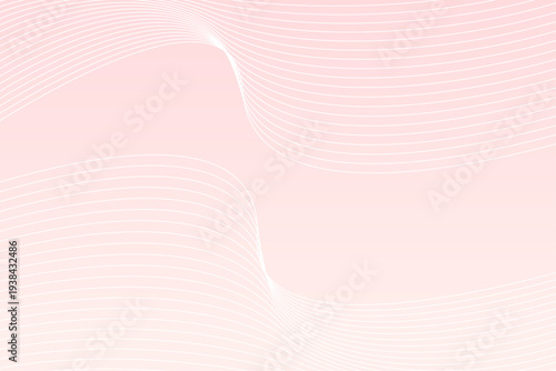 ピンクグラデーション背景に流れる抽象ウェーブラインのデザイン素材