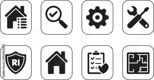 Home inspection checklist icon vector for real estate maintenance