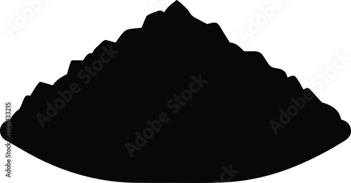 gravel pile silhouette vector art illustration, black and white design