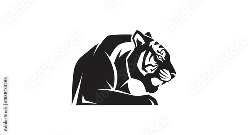 Obraz na płótnie Stylized tiger silhouette on white