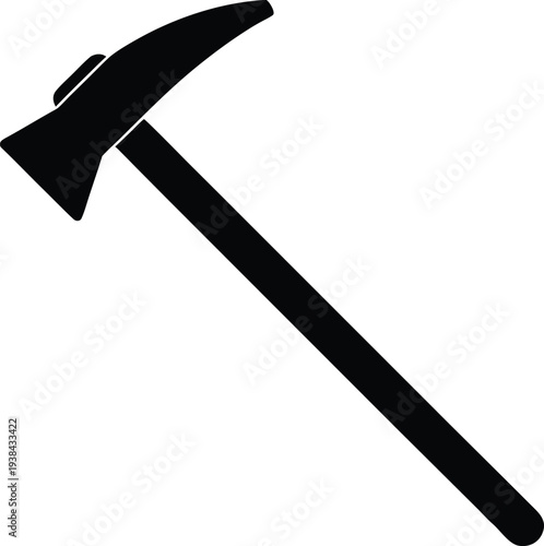 hoe tool silhouette vector art illustration, black and white design