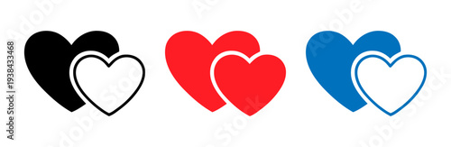 Set of colorful heart shapes