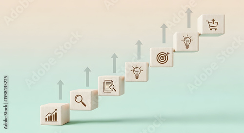 A collection of white tiles with symbols and chinese characters floating in mid air