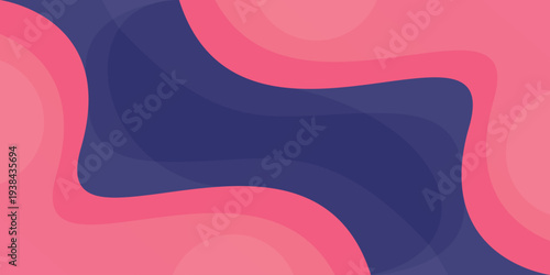 Blue and pink geometric background. Composition of flowing shapes. Modern design.